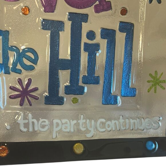 Pfaltzgraff Over The Hill Glass Platter 15” Vintage Y2K Party Decor Large Dish - Picture 7 of 10